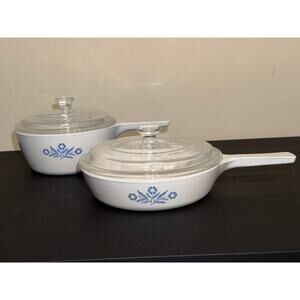 4pc Vintage Corningware Blue Cornflower 1.5 Pint & 6.5” Saucepans P-82-B, P-83-B